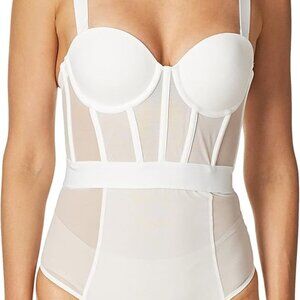 NWOT DKNY women's Sheers Strapless Bodysuit Shapewear Bodysuit Size 36D